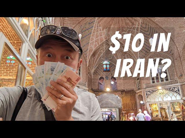 HOW EXPENSIVE IS IRAN? $10 SHOPPING CHALLENGE | Exploring The Grand Bazaar of Tabriz