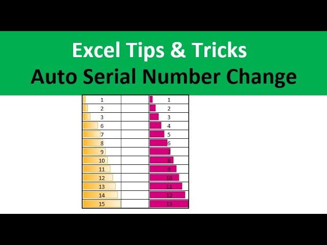 Automatic Serial Number Change When Delete Or Hide the Rows in Excel