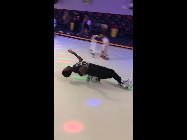 This is wild!  Kid attempting a crazy move at the roller rink.  #shorts