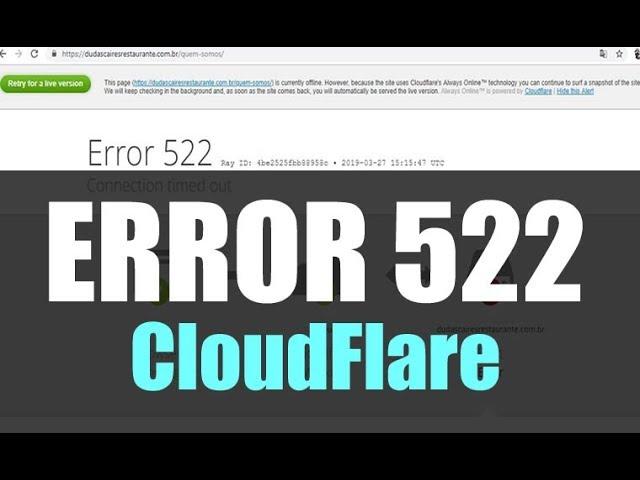 COMO RESOLVER O ERRO 522 DA CLOUDFLARE ATUALIZADO 2019