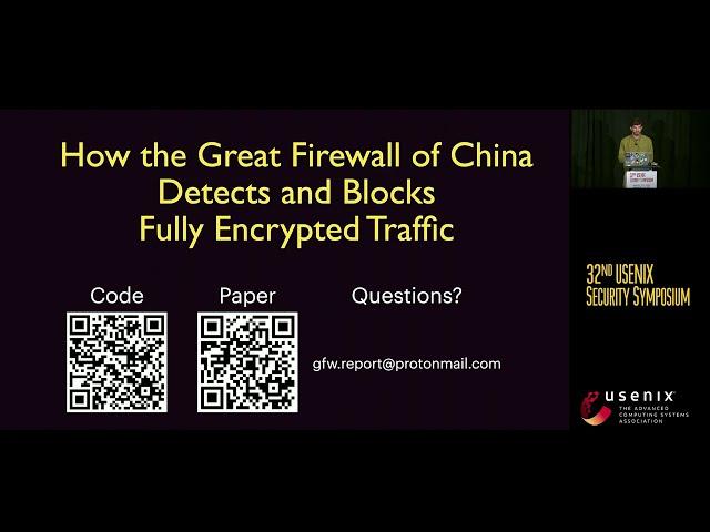 USENIX Security '23 - How the Great Firewall of China Detects and Blocks Fully Encrypted Traffic