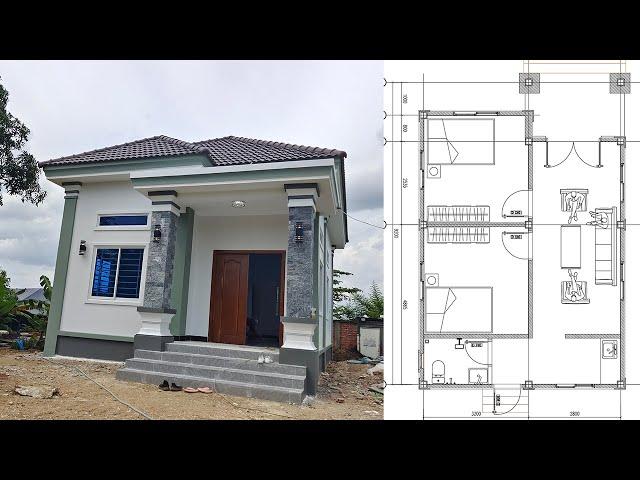 6mx10.2m 1ម៉ឺនក្រាស់ 2បន្ទប់គេង House Design 2Bedroom