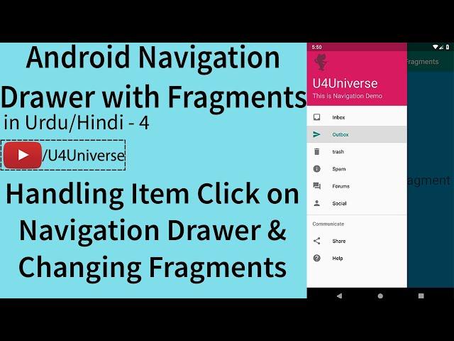 Navigation Drawer with Fragments-4 | Handling Navigation Drawer Item Click & Changing Fragments