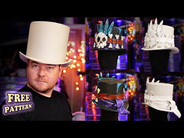 How To Make A Foam Top Hat - Free Pattern - DIY Halloween Steampunk Mad Hatter Tutorial