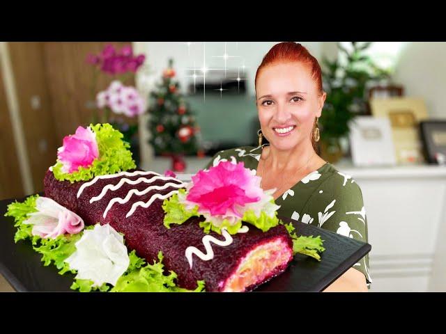 POPULAR RUSSIAN SALAD smoked salmon salad recipe LudaEasyCook