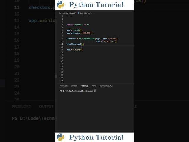 Creating A Checkbox In Tkinter | Python Tutorial