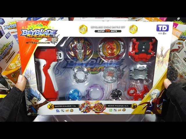 BEYBLADE TD CHO-Z BATTLE SET: BUSTER XCALIBUR & REVIVE PHOENIX UNBOXING Y REVIEW! | Victor Cajal