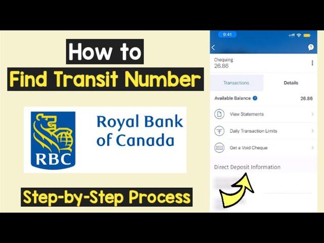 Find RBC Transit Number | Find Transit Number of Royal Bank of Canada Account | RBC App View Transit