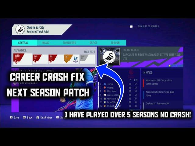 How To Fix Career Crash NEXT SEASON PATCH*WITH PROOF*