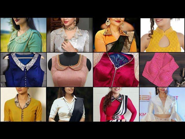 Top 100 Latest And Trending Blouse Neck Designs/Collar Neck Blouse Designs/Blouse Front Neck Designs