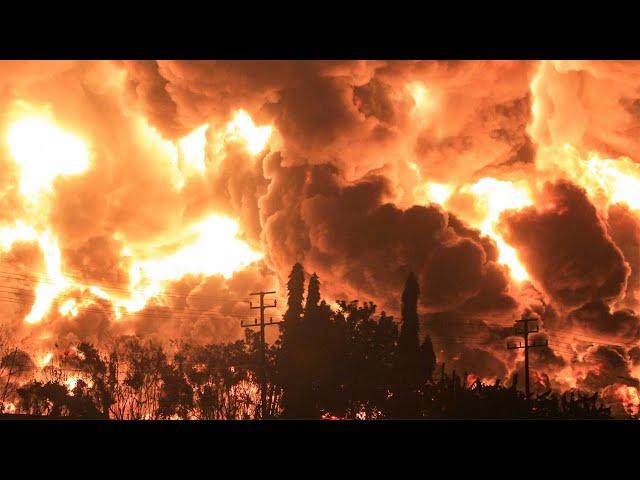 Massive fire at oil refinery forces evacuation of hundreds in Indonesia