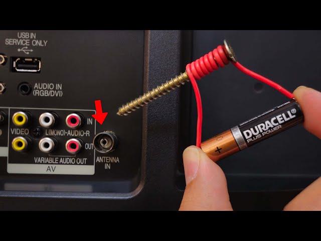 Insert Battery Into The TV and Watch All Channels In The World || Antenna Booster