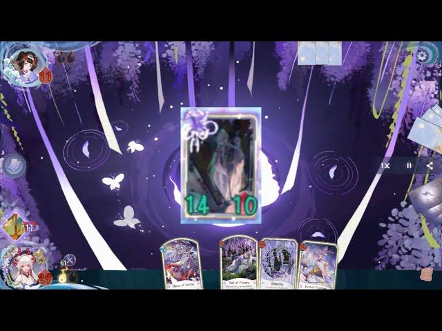 Onmyoji The Card Game Rank gameplay : Queen of Flowers T lll R lll ss5 (Hana,Shiranui,Enma,FujiHime)