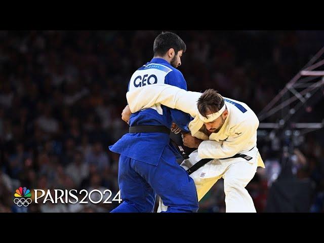 Azerbaijan's Kotsoiev clashes with Sulamanidze in a 100kg titan final | Paris Olympics | NBC Sports