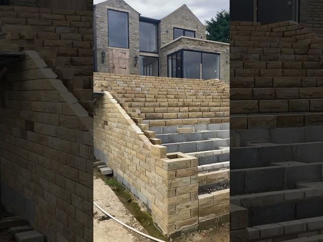 50K Yorkshire stone staircase #stonewalling#bricklaying