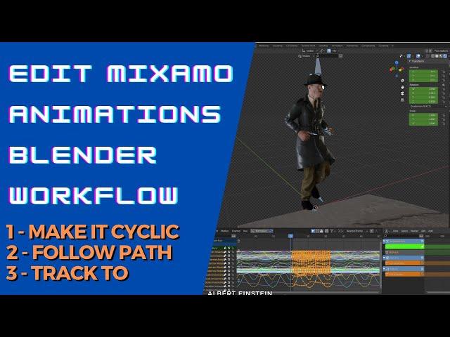 How to work and edit animations imported from MIXAMO in Blender - Workflow tutorial