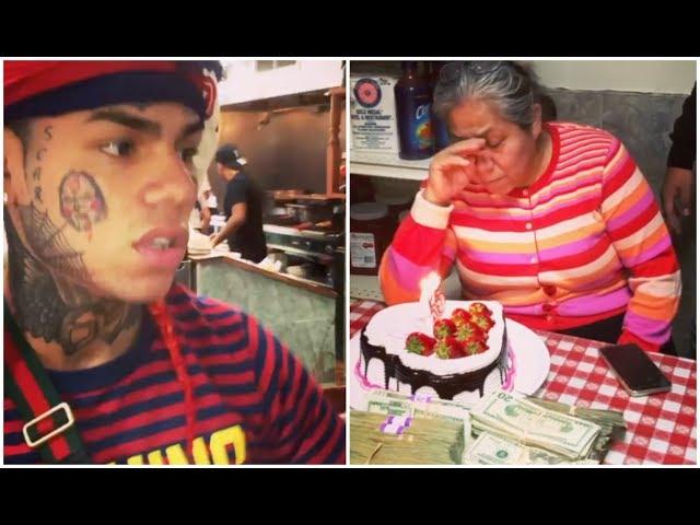 6ix9ine Mom Gets Emotional After Surprising Her $1M Cash For Bday