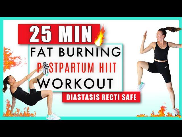 25 min Fat Burning - Lose Baby Weight Postpartum HIIT Workout // Full Body at Home // No Equipment