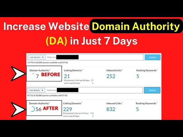 How to Increase Website Domain Authority (DA) in Just 7 Days  @Seosmartkey