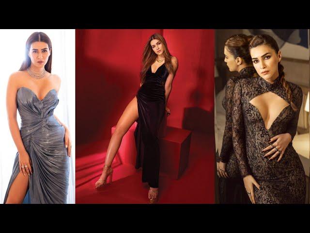 Kriti Sanon Latest Body Hugging Gown Photoshoot Part 10 | Black Bodycon Dress and Blue Jumpsuit Look