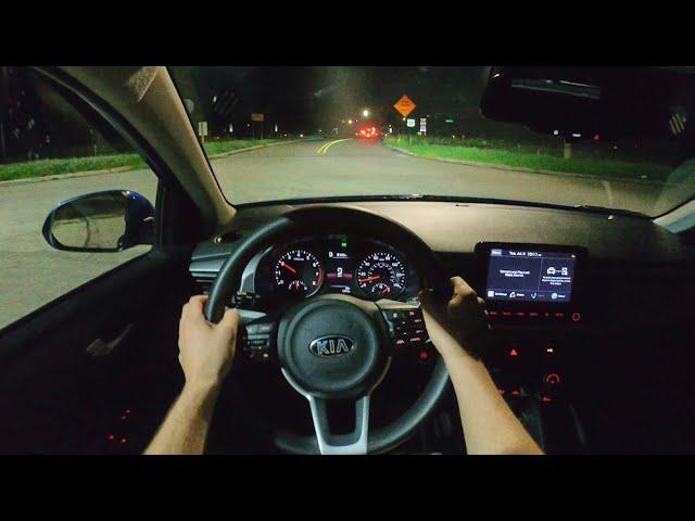 2021 Kia Rio Hatchback S - POV Night Drive (Binaural Audio)