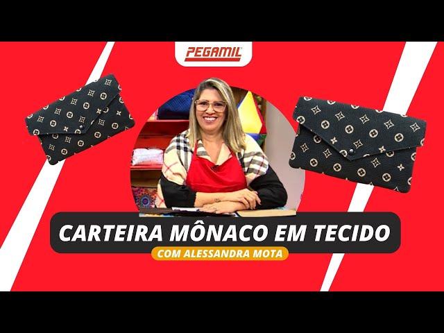 Aprenda a fazer Carteira Mônaco em tecido com Alessandra Mota utilizando a cola Pegamil