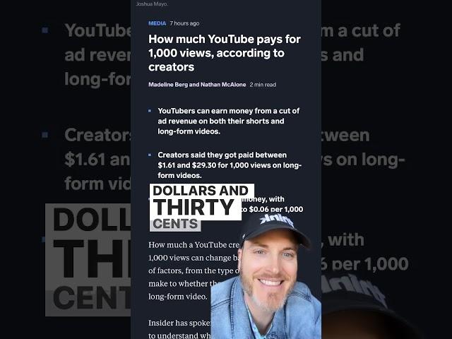  How much does YouTube pay for 1000 views?