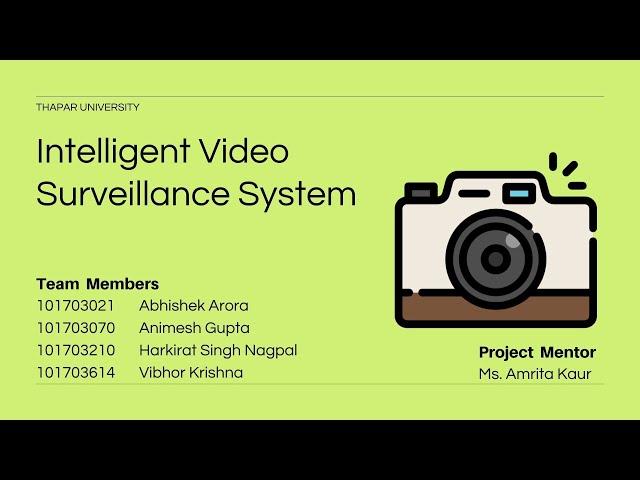 Intelligent Video Surveillance System