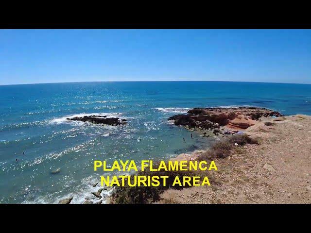 Nudist Beach in Orihuela Costa Blanca Walking Tour Spain | Playa Flamenca Naturist Area