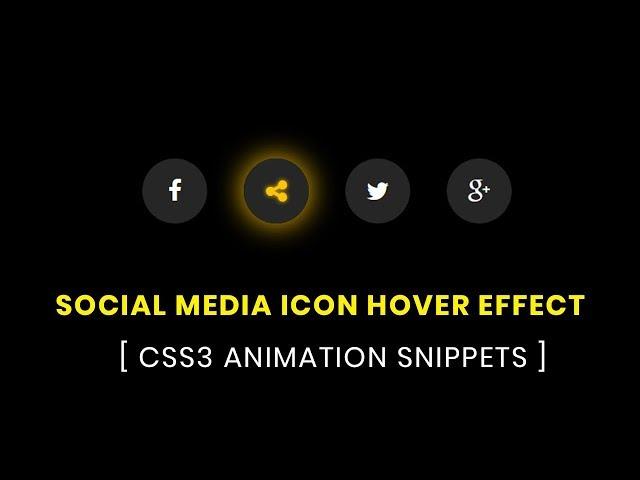 Awesome Social Media Icon hover Animation | CSS Icon Hover Effect