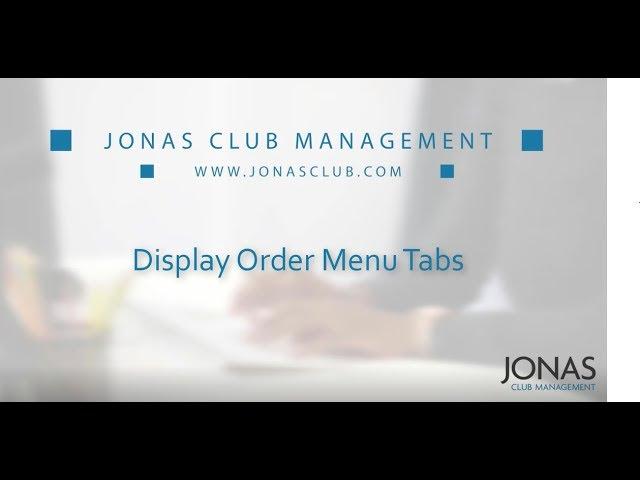 Point of Sale - Display Order Menu Tabs