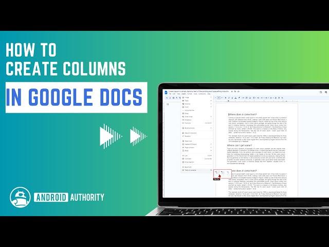 How to Create Columns in Google Docs