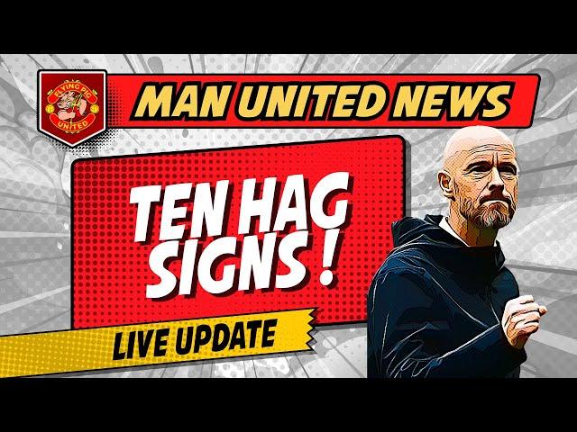 Erik Ten Hag Signs New Contract Until 2026 | LIVE Manchester United Latest NEWS #tenhag