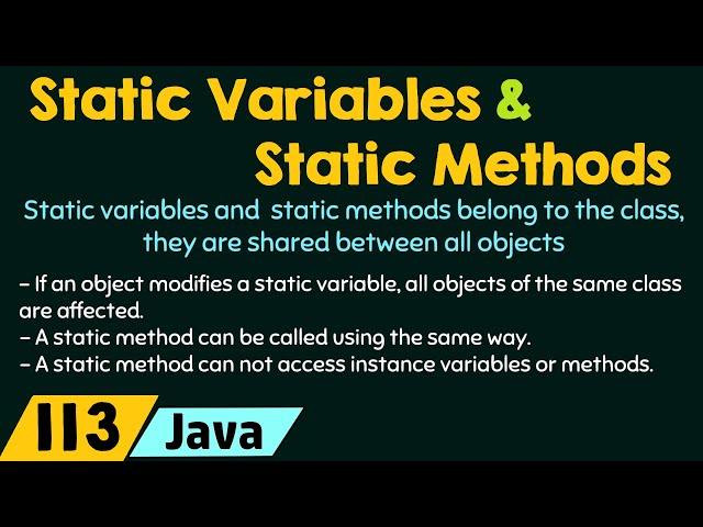 Static Variables and Static Methods in Java