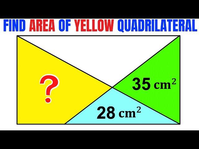 Calculate area of the Yellow shaded Quadrilateral | Important Geometry skills explained