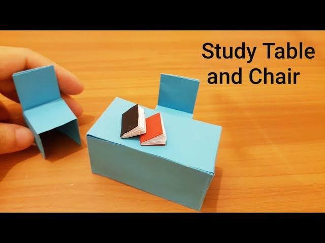 Origami Paper Table and Chair - How to make Paper Furniture | Origami - Desk & Chair(miniature, DIY)