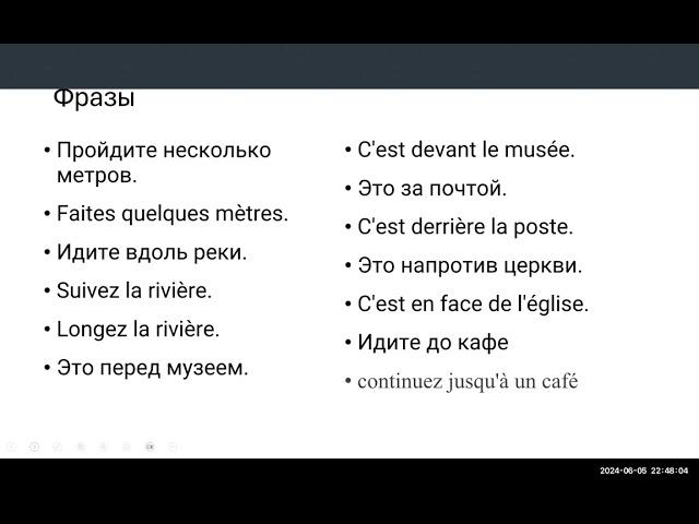 Тренажер французского № 9. Уровень А 1. Как спросить дорогу. Comment demander le chemin.