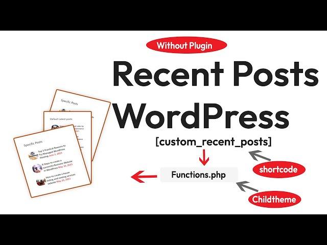 Add Recent Posts Widget with Thumbnail - WordPress | Shortcode | No Plugin | Child Theme