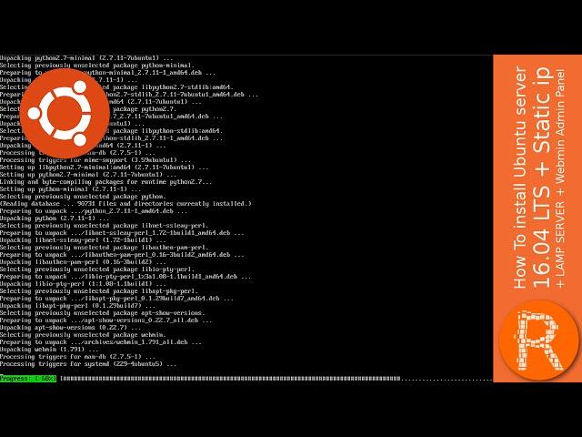 How To install Ubuntu server 16.04 LTS + Static ip + LAMP SERVER + Webmin Admin Panel