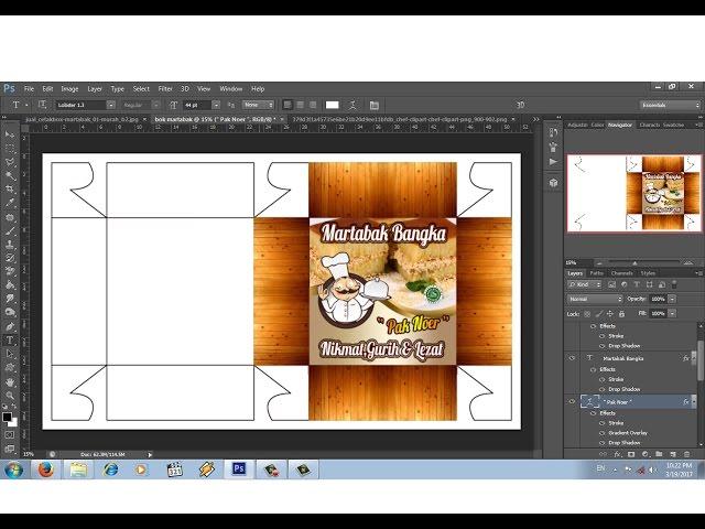 cara membuat desain bok kemasan martabak dengan photoshop