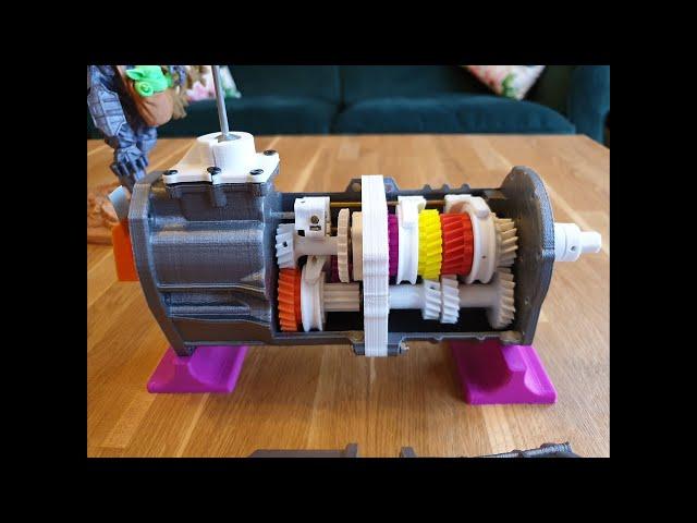 3D printed working gearbox, 5 speed & reverse, Toyota 22RE