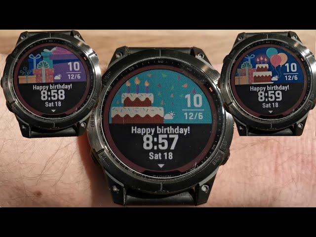 Garmin Fenix 7 Solar - Birthday Сongratulations Pictures