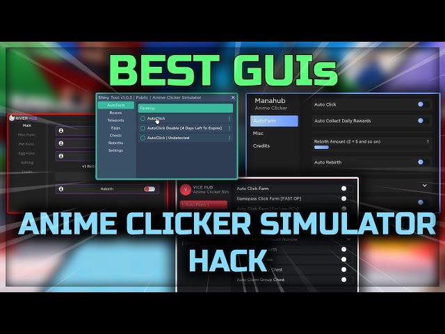 Anime Clicker Simulator Script Hack GUI  AUTO FARM, AUTO BOSS FARM,  AUTO EGG, AUTO UPGRADE & MORE!