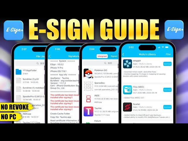 eSign iOS Guide : Ultimate Sideloading Guide Without Revokes