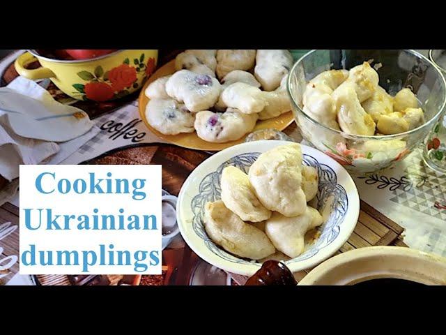 Cooking Ukrainian dumplings and rain ASMR :) My village videos archive