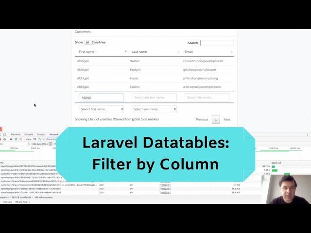 Laravel Datatables: Filter By Column with Input/Select