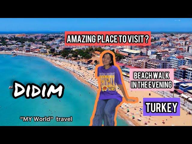 Didim evening beach walk. Didim Altınkum. Luna park. Walking tour. Didim, Aydin city. Amazing voice.