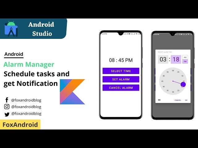 AlarmManager using Kotlin in Android Studio || Notification using AlarmManager || Kotlin