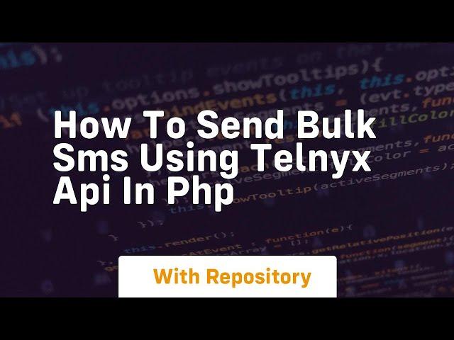 How to send bulk sms using telnyx api in php