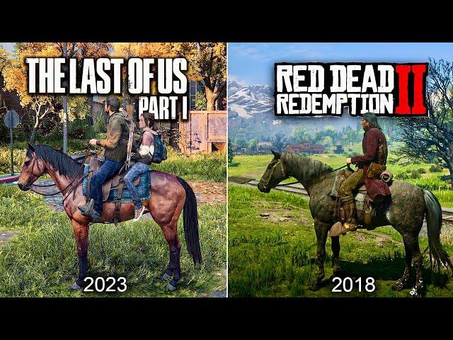 The Last of Us Part I vs Red Dead Redemption 2 - Physics and Details Comparison